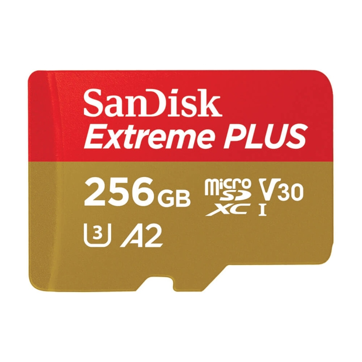 SANDISK MicroSDXC Extreme Plus 256GB 200MB/s A2 C10 V30 UHS-I ryhmässä KODINELEKTRONIIKKA / Tallennusvälineet / Muistikortit / MicroSD/HC/XC @ TP E-commerce Nordic AB (C18619)