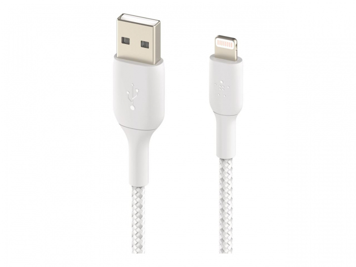 Belkin Boost Charge Lightning Kabel Flätad 2m ryhmässä ÄLYPUHELIMET JA TABLETIT / Laturit & Kaapelit / Kaapelit / Lightning kaapelit @ TP E-commerce Nordic AB (C18832)