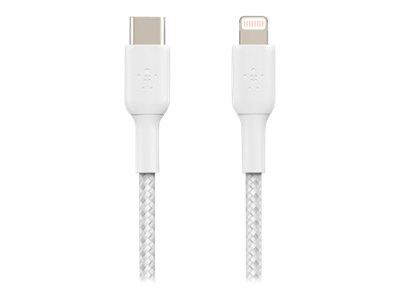 Belkin Boost Charge Lightning - USB C Flätad 2m ryhmässä ÄLYPUHELIMET JA TABLETIT / Laturit & Kaapelit / Kaapelit / Lightning kaapelit @ TP E-commerce Nordic AB (C18840)