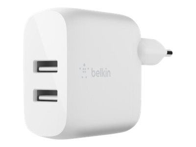 Belkin 2x USB Väggladdare 12W ryhmässä ÄLYPUHELIMET JA TABLETIT / Laturit & Kaapelit / Seinälaturi / Seinälaturi USB @ TP E-commerce Nordic AB (C18862)