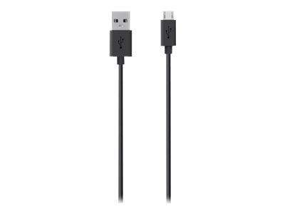 Belkin Micro-USB kabel 2m, Svart ryhmässä ÄLYPUHELIMET JA TABLETIT / Laturit & Kaapelit / Kaapelit / MicroUSB-kaapelit @ TP E-commerce Nordic AB (C18872)