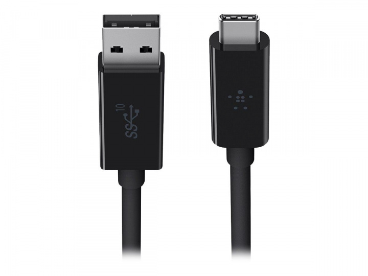 Belkin USB-C 3.1 To USB-A 3.1 Cable 1m, Svart ryhmässä ÄLYPUHELIMET JA TABLETIT / Laturit & Kaapelit / Kaapelit / Tyyppi C -kaapelit @ TP E-commerce Nordic AB (C18879)