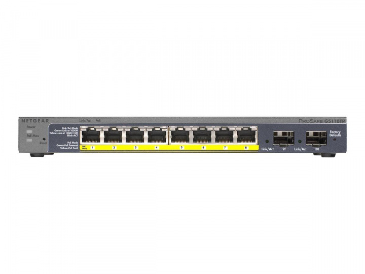 Netgear 10PT GE POE+ SMART PRO DESKTOP SWCH ryhmässä TIETOKOONET & TARVIKKEET / Verkko / Kytkimet @ TP E-commerce Nordic AB (C19365)