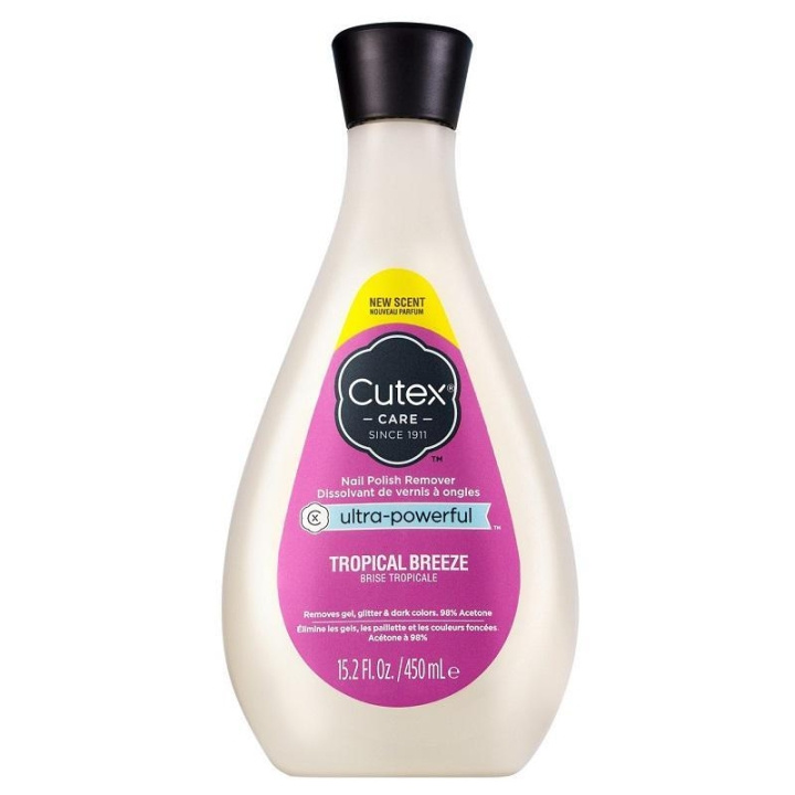 Cutex Ultra-Powerful Nail Polish Remover Tropical Breeze 450 ml ryhmässä KAUNEUS JA TERVEYS / Manikyyri/Pedikyyri / Kynsilakan poistoaine @ TP E-commerce Nordic AB (C19952)