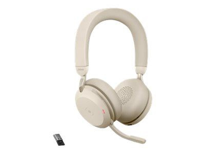 Jabra Office Trådlösa Hörlurar, Jabra Evolve2 75 Link380a Ms Stereo Beige ryhmässä TIETOKOONET & TARVIKKEET / Tietokonetarvikkeet / Kuulokkeet @ TP E-commerce Nordic AB (C20350)