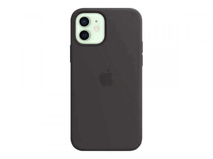 Apple iPhone 12/12 Pro Silicone Case with MagSafe Black ryhmässä ÄLYPUHELIMET JA TABLETIT / Puhelimen suojakotelo / Apple / iPhone 12 / Kuoret @ TP E-commerce Nordic AB (C20983)