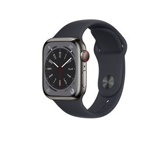 Apple Watch Ser 8 GPS+Cell 41mm Graphite Stainless Steel Case Midn ryhmässä ÄLYPUHELIMET JA TABLETIT / Urheilu, koti ja vapaa-aika / Apple Watch & tarvikkeet / Apple Watch @ TP E-commerce Nordic AB (C21352)