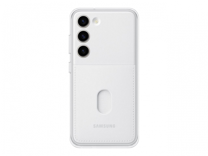 Samsung Galaxy S23 Frame Cover White ryhmässä ÄLYPUHELIMET JA TABLETIT / Puhelimen suojakotelo / Samsung @ TP E-commerce Nordic AB (C21706)