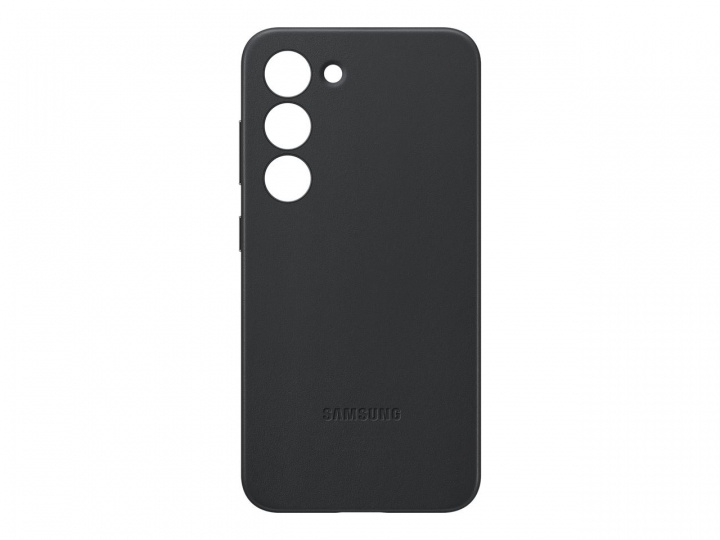 Samsung Galaxy S23 Leather Case Black ryhmässä ÄLYPUHELIMET JA TABLETIT / Puhelimen suojakotelo / Samsung @ TP E-commerce Nordic AB (C21707)