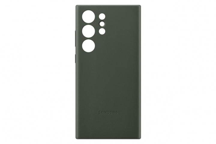 Samsung Galaxy S23 Ultra Leather Case Green ryhmässä ÄLYPUHELIMET JA TABLETIT / Puhelimen suojakotelo / Samsung @ TP E-commerce Nordic AB (C21757)