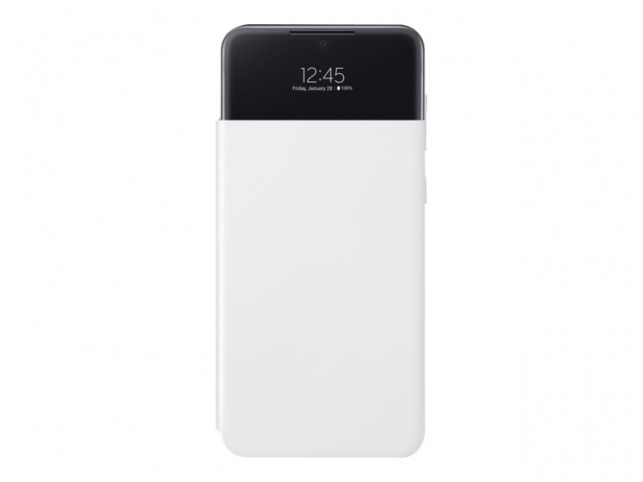 Samsung S-View Wallet Cover Galaxy A33 White ryhmässä ÄLYPUHELIMET JA TABLETIT / Puhelimen suojakotelo / Samsung @ TP E-commerce Nordic AB (C21889)