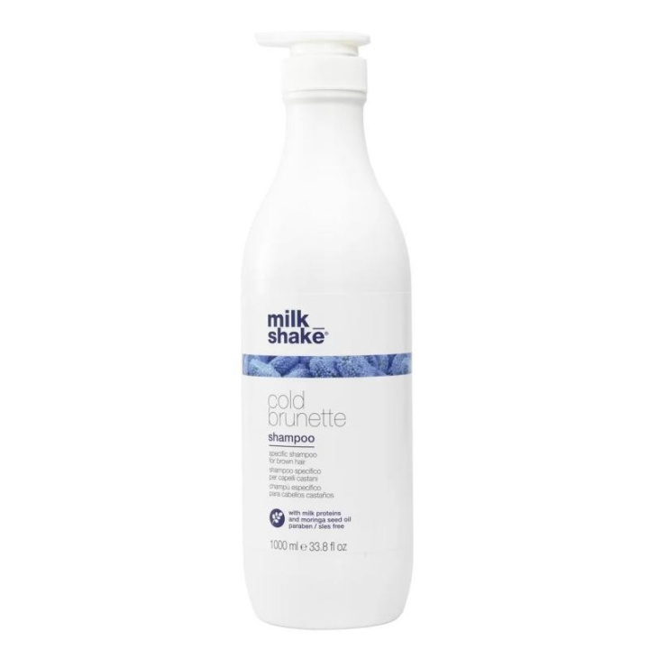 Milk_Shake Cold Brunette Shampoo 1000ml ryhmässä KAUNEUS JA TERVEYS / Hiukset &Stailaus / Hiustenhoito / Hiusväri / Hopeinen shampoo @ TP E-commerce Nordic AB (C23011)