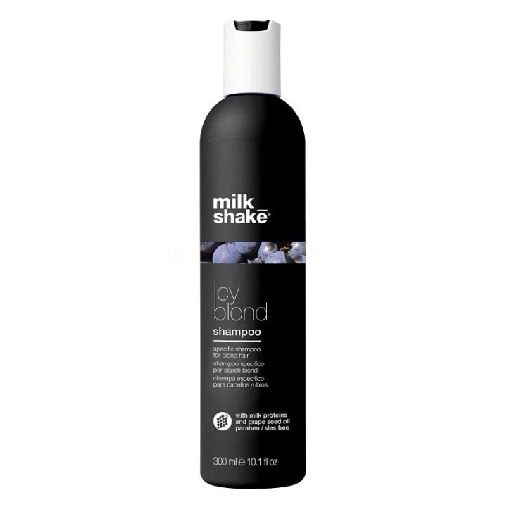 milk_shake Icy Blond Shampoo 300ml ryhmässä KAUNEUS JA TERVEYS / Hiukset &Stailaus / Hiustenhoito / Hiusväri / Hopeinen shampoo @ TP E-commerce Nordic AB (C23042)