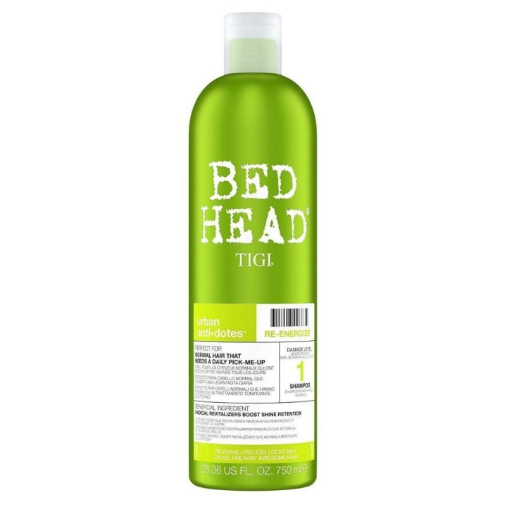 TIGI Bed Head Re-energize Shampoo 750ml ryhmässä KAUNEUS JA TERVEYS / Hiukset &Stailaus / Hiustenhoito / Shampoo @ TP E-commerce Nordic AB (C23045)