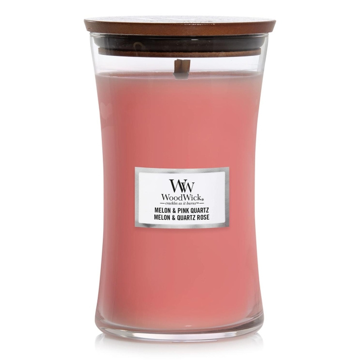 WoodWick Large - Melon & Pink Quartz ryhmässä KAUNEUS JA TERVEYS / Tuoksut & Parfyymit / Muut tuoksut / Tuoksukynttilät @ TP E-commerce Nordic AB (C23049)