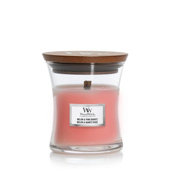 WoodWick Mini - Melon & Pink Quartz ryhmässä KAUNEUS JA TERVEYS / Tuoksut & Parfyymit / Muut tuoksut / Tuoksukynttilät @ TP E-commerce Nordic AB (C23050)