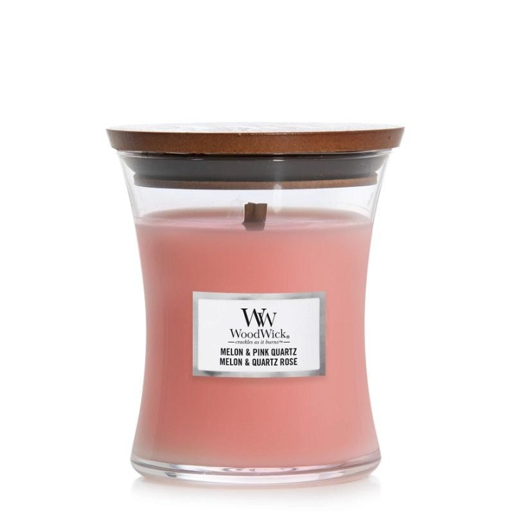 WoodWick Medium - Melon & Pink Quartz ryhmässä KAUNEUS JA TERVEYS / Tuoksut & Parfyymit / Muut tuoksut / Tuoksukynttilät @ TP E-commerce Nordic AB (C23053)