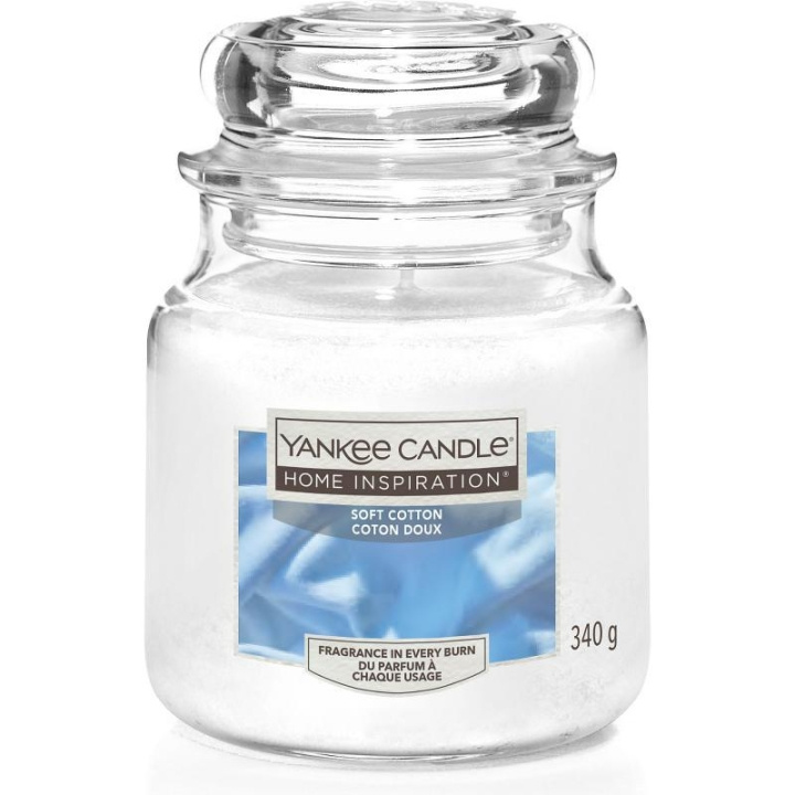 Yankee Candle Home Inspiration Medium Soft Cotton 340g ryhmässä KAUNEUS JA TERVEYS / Tuoksut & Parfyymit / Muut tuoksut / Tuoksukynttilät @ TP E-commerce Nordic AB (C23058)