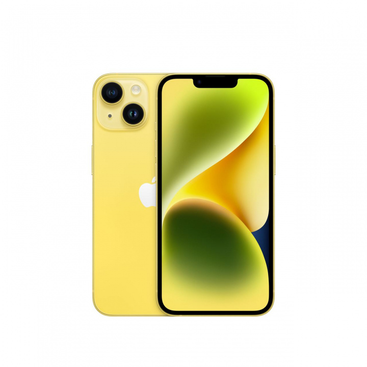 Apple iPhone 14 5G 128GB Yellow ryhmässä ÄLYPUHELIMET JA TABLETIT / Kännykät & smartphones @ TP E-commerce Nordic AB (C23078)