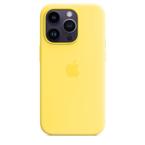 Apple Iphone 14 Pro Silicone Case With Magsafe - Canary Yellow ryhmässä ÄLYPUHELIMET JA TABLETIT / Puhelimen suojakotelo / Apple / iPhone 14 @ TP E-commerce Nordic AB (C23092)