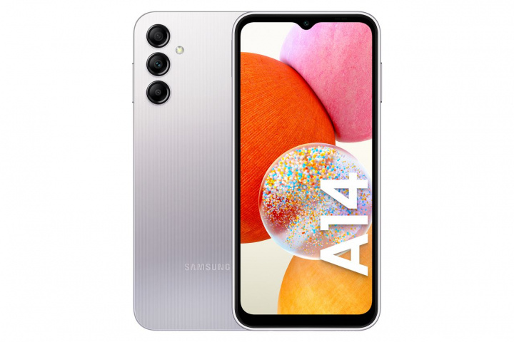 Samsung Galaxy A14 128GB Silver ryhmässä ÄLYPUHELIMET JA TABLETIT / Kännykät & smartphones @ TP E-commerce Nordic AB (C23145)