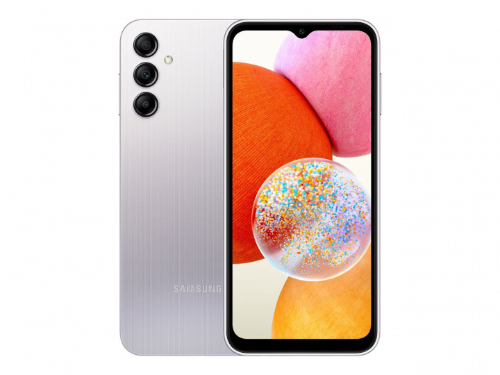 Samsung Galaxy A14 64GB Silver ryhmässä ÄLYPUHELIMET JA TABLETIT / Kännykät & smartphones @ TP E-commerce Nordic AB (C23154)