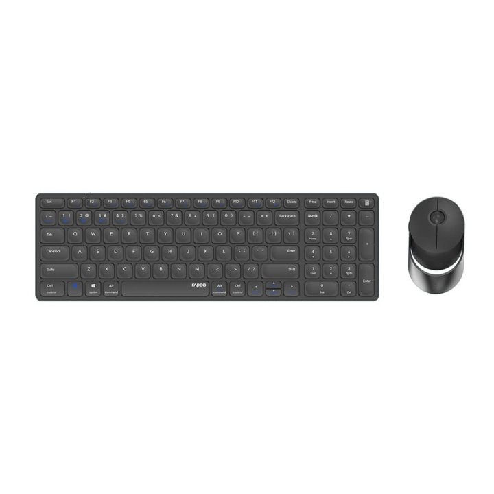 Rapoo Keyboard/Mice Set 9750M Wireless Multi-Mode Dark Grey ryhmässä TIETOKOONET & TARVIKKEET / Hiiret & Näppäimistöt / Näppäimistöt / Paketti @ TP E-commerce Nordic AB (C23627)
