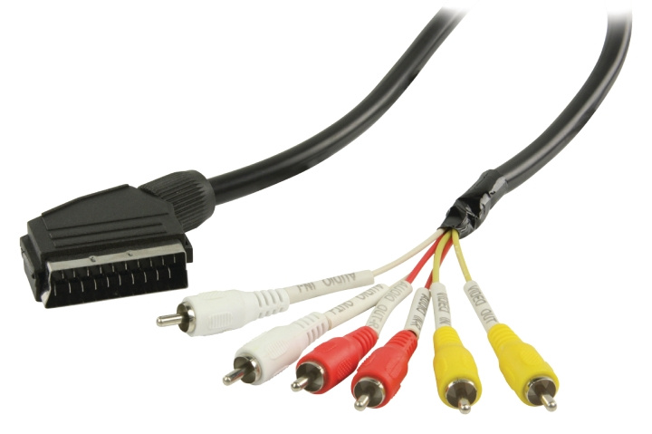 Valueline SCART-kaapeli SCART Uros - 6x RCA Uros 2.00 m Musta ryhmässä KODINELEKTRONIIKKA / Kaapelit & Sovittimet / Scart @ TP E-commerce Nordic AB (C23663)