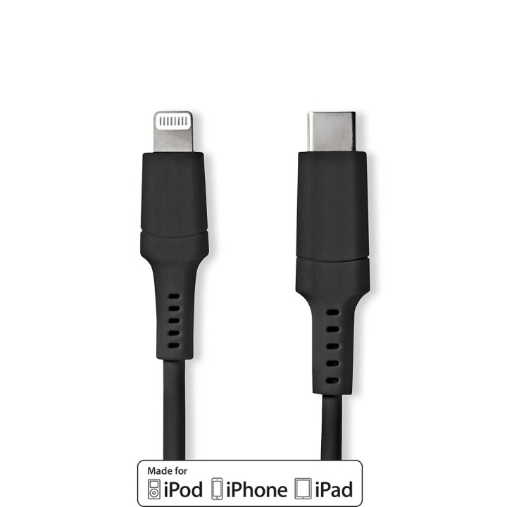 Nedis Lightning Kaapeli | USB 2.0 | Apple Lightning 8-Pin | USB-C™ Uros | 480 Mbps | Niklattu | 1.00 m | Pyöreä | PVC | Musta | Laatikko ryhmässä ÄLYPUHELIMET JA TABLETIT / Laturit & Kaapelit / Kaapelit / Lightning kaapelit @ TP E-commerce Nordic AB (C23830)