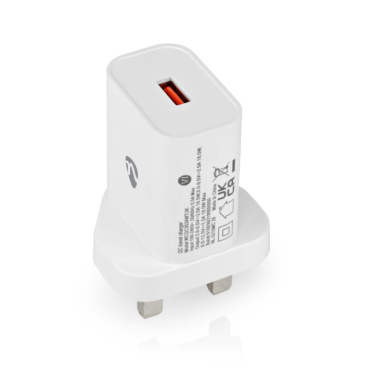 Nedis Seinälaturi | 18 W | QC3.0 | Pikalataus-toiminto | 3.0 A | Lähtöliitäntöjen määrä: 1 | USB-A | Automaattinen Jännitteen Valinta | Valkoinen ryhmässä KOTI, TALOUS JA PUUTARHA / Sähkö & Valaistus / Matkasovittimet @ TP E-commerce Nordic AB (C23946)