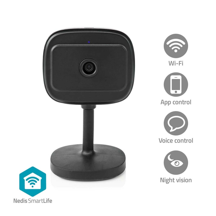 Nedis SmartLife Sisäkamera | Wi-Fi | Full HD 1080p | MicroSD (ei sisälly) / Onvif / Pilvipalvelutallennus (valinnainen) | Liiketunnistimella | Yökuvaus | Musta ryhmässä KOTI, TALOUS JA PUUTARHA / Hälytys ja turvallisuus / Valvontakamerat / Digitaalinen (verkko) / Sisäkamerat @ TP E-commerce Nordic AB (C23992)