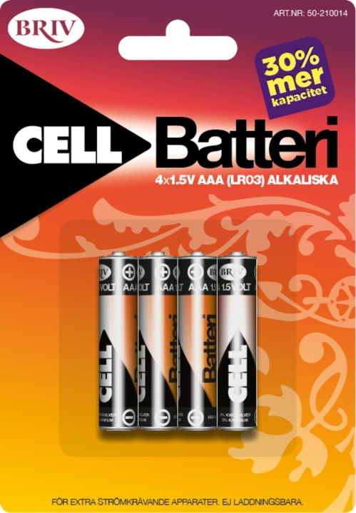 Batteri AAA LR03 - 4-pack, 1/12/96 ryhmässä KODINELEKTRONIIKKA / Paristot & Laturit / Akut / AAA @ TP E-commerce Nordic AB (C24200)