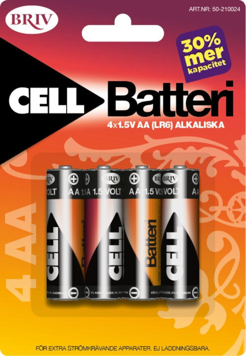 Batteri AA LR6 - 4-pack, 1/12/96 ryhmässä KODINELEKTRONIIKKA / Paristot & Laturit / Akut / AA @ TP E-commerce Nordic AB (C24201)