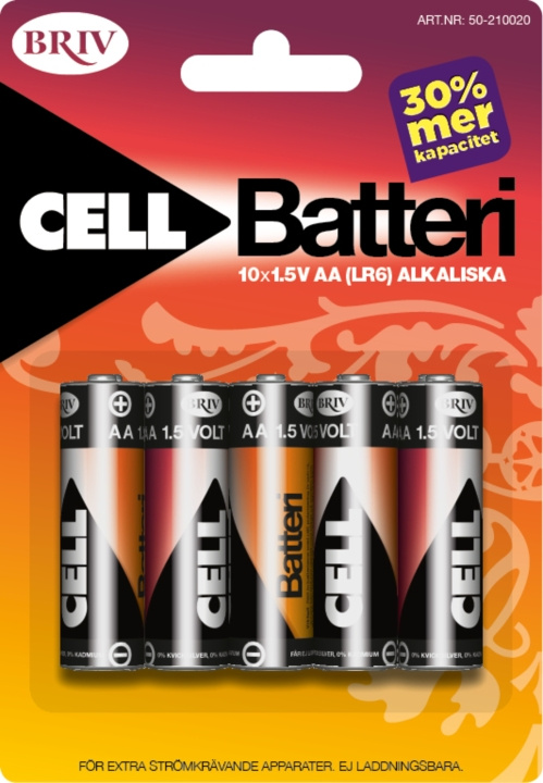 Batteri AA LR6 - 10-pack, 1/6/48 ryhmässä KODINELEKTRONIIKKA / Paristot & Laturit / Akut / AA @ TP E-commerce Nordic AB (C24202)