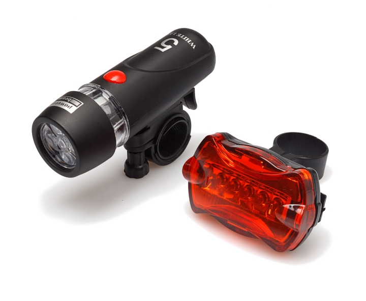 Briv BikeSet 5LED - Polkupyörän valosarja eteen ja taakse, 1/20/80 ryhmässä URHEILU, VAPAA-AIKA JA HARRASTUS / Urheiluvälineet / Pyörätarvikkeet / Pyöränlamput @ TP E-commerce Nordic AB (C24268)