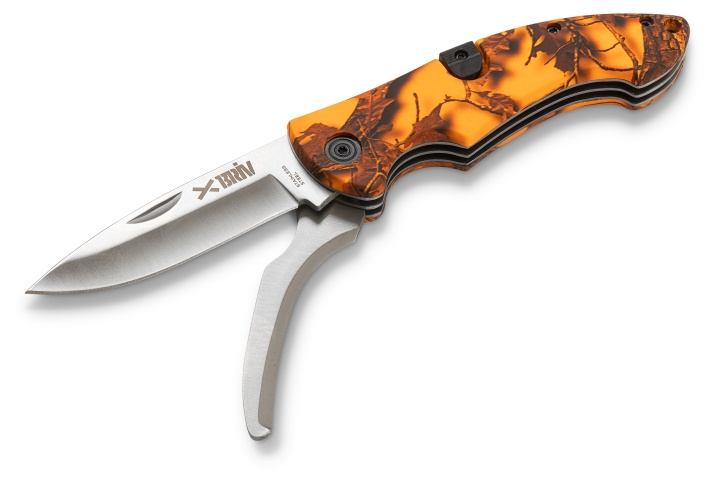Belly Orange Camo kaksiteräinen taittoveitsi, 6/48 ryhmässä URHEILU, VAPAA-AIKA JA HARRASTUS / Ulkoilu / Ulkoiluvälineet @ TP E-commerce Nordic AB (C24388)