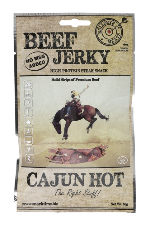 Beef Jerky Cajun Hot 50 g ryhmässä URHEILU, VAPAA-AIKA JA HARRASTUS / Ulkoilu / Ulkoiluvälineet @ TP E-commerce Nordic AB (C24841)