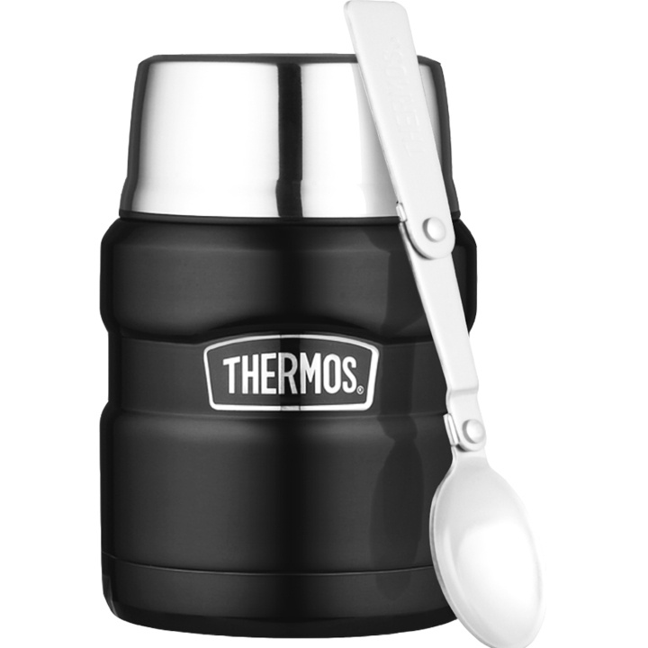 Thermos Stålmattermos King 0,5L mattsvart ryhmässä URHEILU, VAPAA-AIKA JA HARRASTUS / Ulkoilu / Termos- ja vesipullot @ TP E-commerce Nordic AB (C25381)