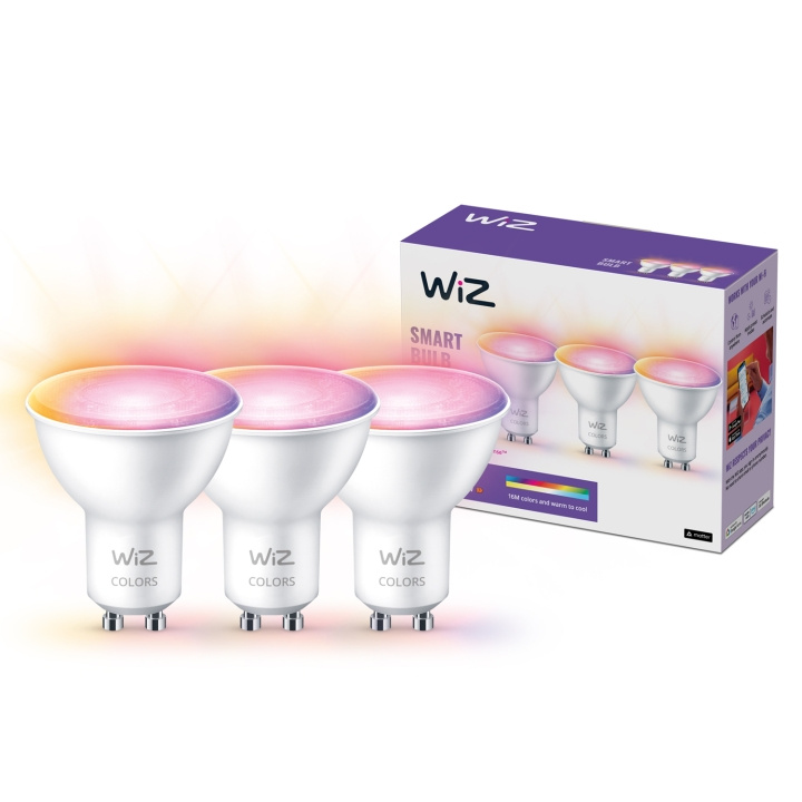 WiZ WiFi Smart LED GU10 50W Färg + Varm-kallvit 345 lm 3-pack ryhmässä KODINELEKTRONIIKKA / Valaistus / LED-lamput @ TP E-commerce Nordic AB (C25628)