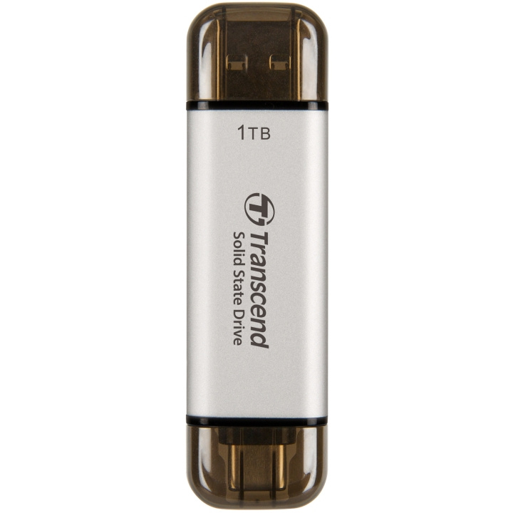 Transcend Portabel SSD ESD310S USB-C 1TB (R1050/W950) Silver ryhmässä TIETOKOONET & TARVIKKEET / Tietokoneen komponentit / Kovalevyt / SSD @ TP E-commerce Nordic AB (C25661)