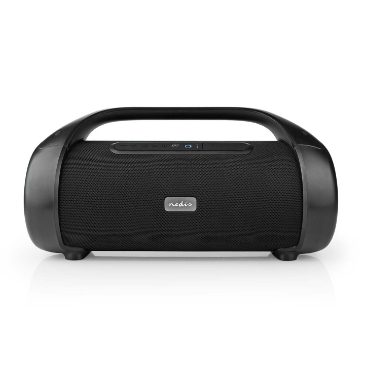 Nedis Bluetooth® Party Boombox | 9.5 tuntia | 2.1 | 120 W | Median toisto: AUX | IPX5 | Linkitettävä | Kantokahva | Juhlavalot | Musta ryhmässä KODINELEKTRONIIKKA / Ääni & Kuva / Kaiuttimet & Tarvikkeet / Bluetooth-kaiutin / Kannettavat kaiuttimet @ TP E-commerce Nordic AB (C25679)