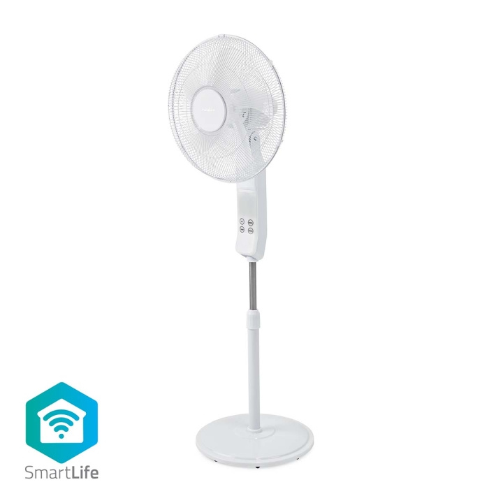 Nedis SmartLife Tuulettimet | Wi-Fi | 400 mm | Säädettävä korkeus | Kääntyy automaattisesti | 3-Vaihteinen | Ajastin | Kaukosäädin | Android™ / IOS | Valkoinen ryhmässä KOTI, TALOUS JA PUUTARHA / Tuulettimet ja ilmastointilaitteet / Lattiatuulettimet @ TP E-commerce Nordic AB (C25725)