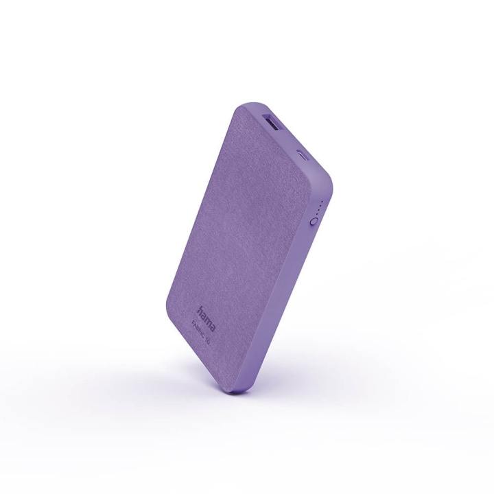 HAMA Powerbank Fabric 10000mAh Purple ryhmässä ÄLYPUHELIMET JA TABLETIT / Laturit & Kaapelit / Powerbanks @ TP E-commerce Nordic AB (C25740)