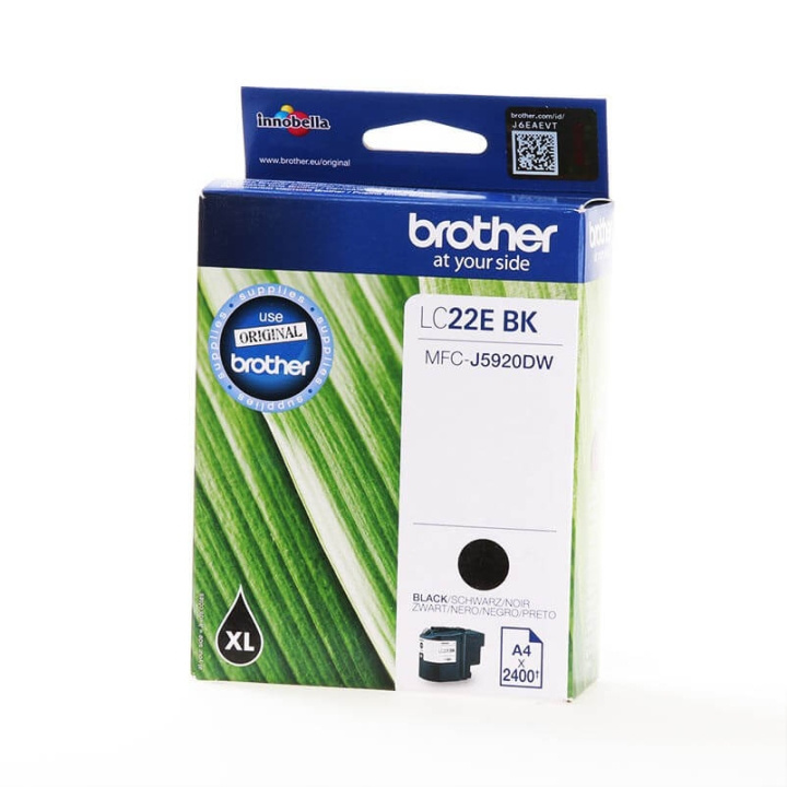 Brother Muste LC22EBK LC-22E Musta ryhmässä TIETOKOONET & TARVIKKEET / Tulostimet & Tarvikkeet / Musteet ja väriaineet / Toner / Brother @ TP E-commerce Nordic AB (C26078)