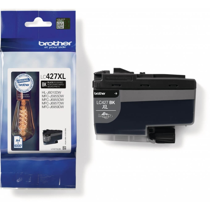 BROTHER Ink LC427XLBK LC-427 Black High Capacity ryhmässä TIETOKOONET & TARVIKKEET / Tulostimet & Tarvikkeet / Musteet ja väriaineet / Toner / Brother @ TP E-commerce Nordic AB (C26161)