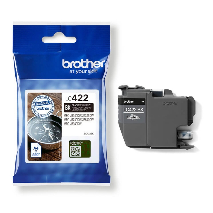 BROTHER Ink LC422BK LC-422 Black ryhmässä TIETOKOONET & TARVIKKEET / Tulostimet & Tarvikkeet / Musteet ja väriaineet / Toner / Brother @ TP E-commerce Nordic AB (C26169)