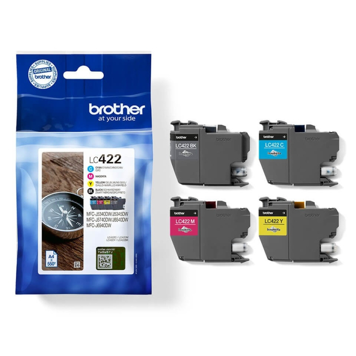 BROTHER Ink LC422VAL LC-422 Multipack ryhmässä TIETOKOONET & TARVIKKEET / Tulostimet & Tarvikkeet / Musteet ja väriaineet / Toner / Brother @ TP E-commerce Nordic AB (C26174)