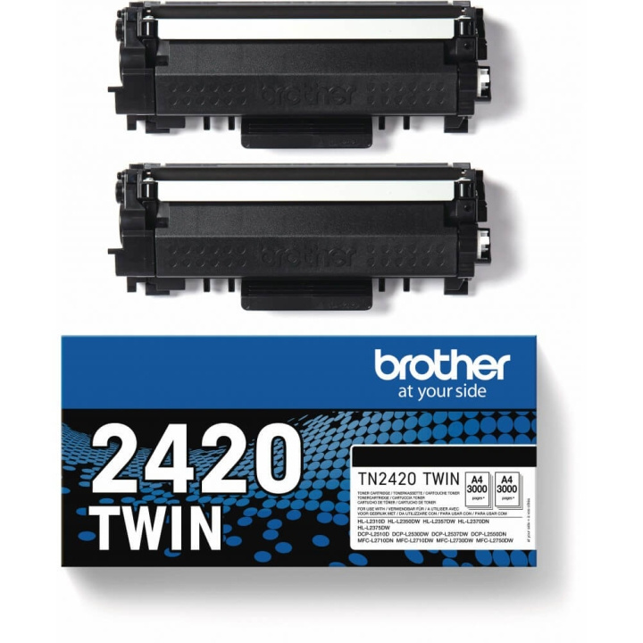 BROTHER Toner TN2420TWIN TN-2420 Black Twin-pack ryhmässä TIETOKOONET & TARVIKKEET / Tulostimet & Tarvikkeet / Musteet ja väriaineet / Toner / Brother @ TP E-commerce Nordic AB (C26277)