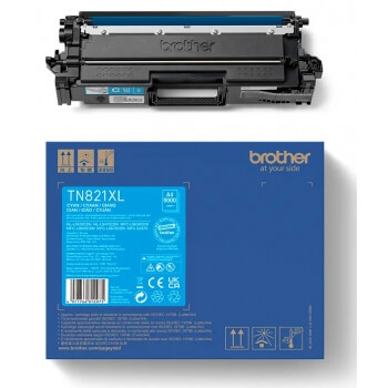 Brother Toner TN821XLC TN-821XL Cyan ryhmässä TIETOKOONET & TARVIKKEET / Tulostimet & Tarvikkeet / Musteet ja väriaineet / Toner / Brother @ TP E-commerce Nordic AB (C26282)