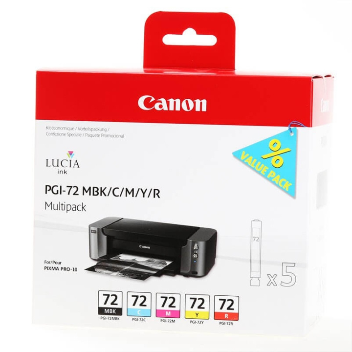 Canon Musteet 6402B009 PGI-72 MBK/C/M/Y/R ryhmässä TIETOKOONET & TARVIKKEET / Tulostimet & Tarvikkeet / Musteet ja väriaineet / Toner / Canon @ TP E-commerce Nordic AB (C26303)